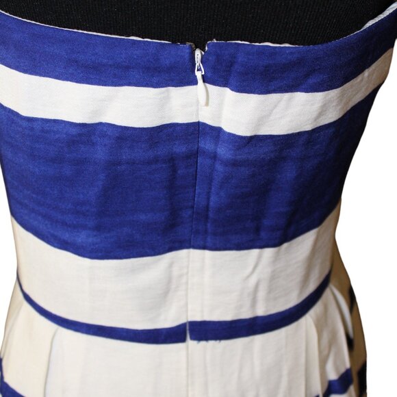 Ann Taylor Dress LOFT Nautical Blue Stripe Summer Women’s Size 14 NWT's - Picture 10 of 16